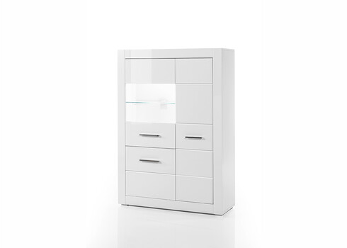 Vitriinkapp BIANCO valge läige, 100x35xH142 cm