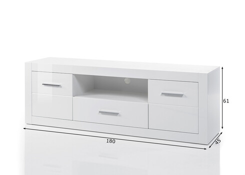 Tv-alus BIANCO valge läige, 180x45xH61 cm