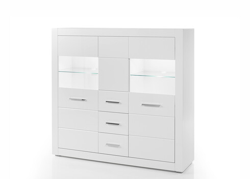 Kummut BIANCO valge läige, 149x42xH142 cm