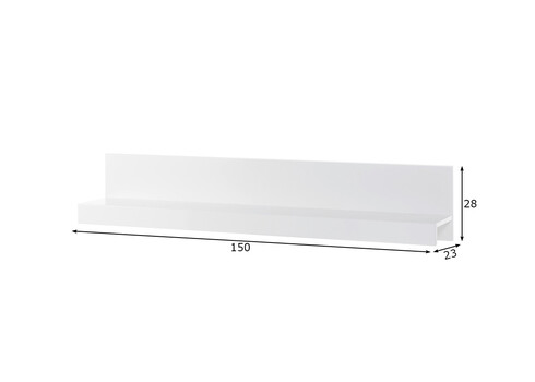 Seinariiul BIANCO valge läige, 150x23xH28 cm