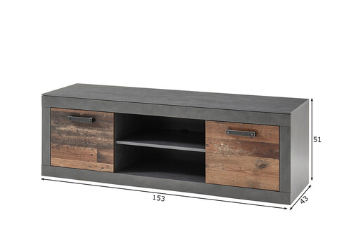 Tv-alus BROOKLYN pruun / hall, 153x43xH51 cm