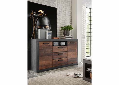 Kummut BROOKLYN pruun / hall, 55x45xH45 cm