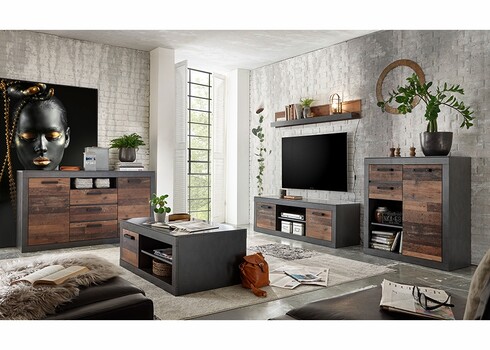 Kummut BROOKLYN pruun / hall, 92x40xH104 cm