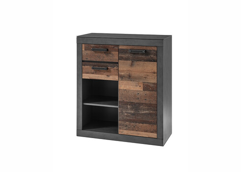 Kummut BROOKLYN pruun / hall, 92x40xH104 cm