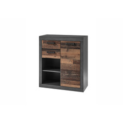 Kummut BROOKLYN pruun / hall, 92x40xH104 cm