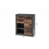 Kummut BROOKLYN pruun / hall, 92x40xH104 cm