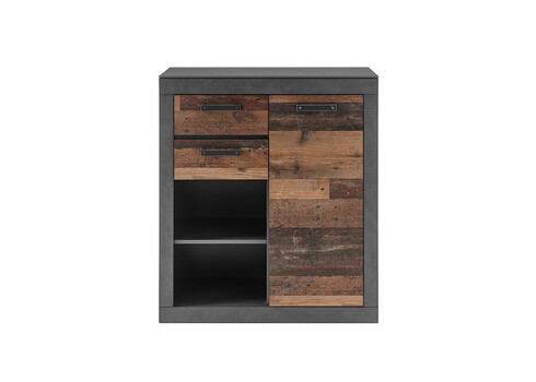 Kummut BROOKLYN pruun / hall, 92x40xH104 cm