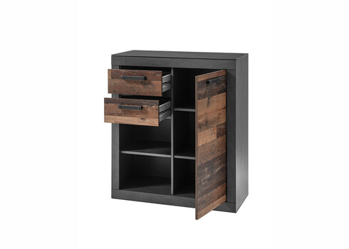 Kummut BROOKLYN pruun / hall, 92x40xH104 cm