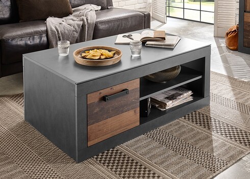 Diivanilaud BROOKLYN pruun / hall, 110x63xH43 cm