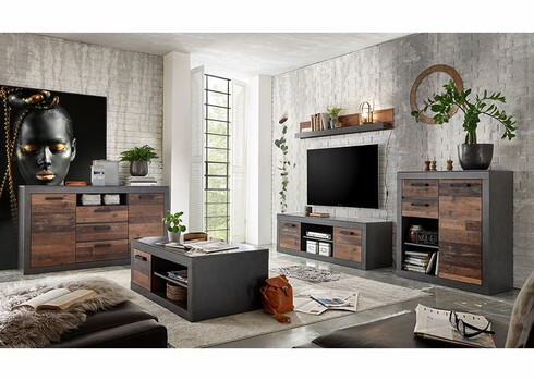 Diivanilaud BROOKLYN pruun / hall, 110x63xH43 cm