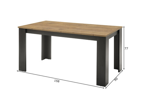 Söögilaud BRÜGGE kastan / hall, 158x90xH77 cm