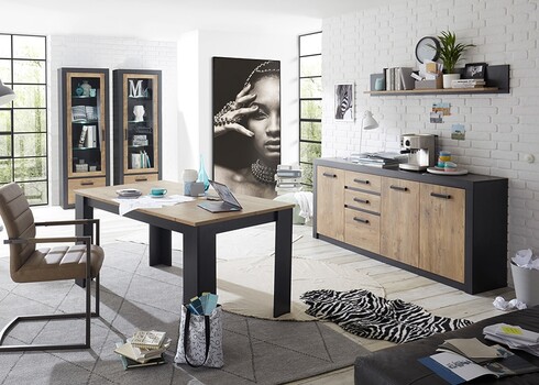 Söögilaud BRÜGGE kastan / hall, 158x90xH77 cm