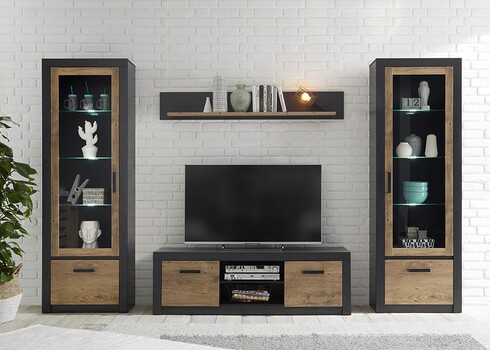 Vitriinkapp BRÜGGE kastan / hall, 67x35xH200 cm