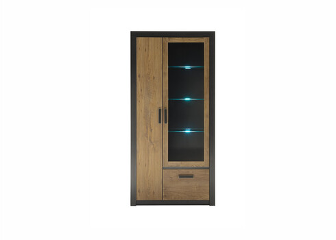Vitriinkapp BRÜGGE kastan / hall, 97x35xH200 cm