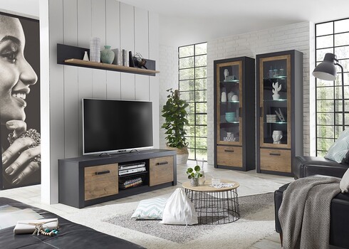 Tv-alus BRÜGGE kastan / pruun, 153x42xH49 cm