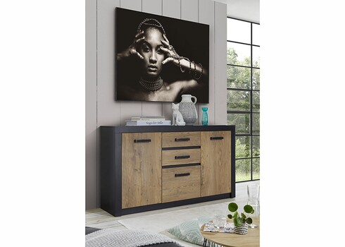 Kummut BRÜGGE kastan / hall, 153x42xH88 cm