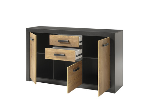 Kummut BRÜGGE kastan / hall, 153x42xH88 cm