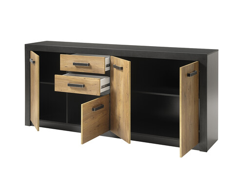 Kummut BRÜGGE kastan / hall, 198x42xH88 cm