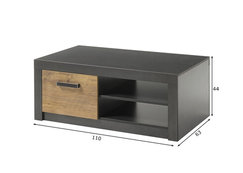 Diivanilaud BRÜGGE kastan / hall, 110x63xH44 cm