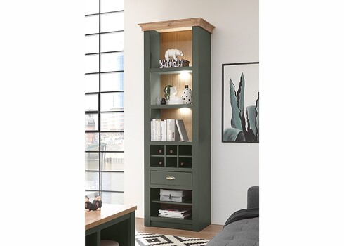 Kapp-riiul CAMBRIDGE roheline / tamm, 68x45xH207 cm