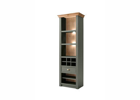 Kapp-riiul CAMBRIDGE roheline / tamm, 68x45xH207 cm