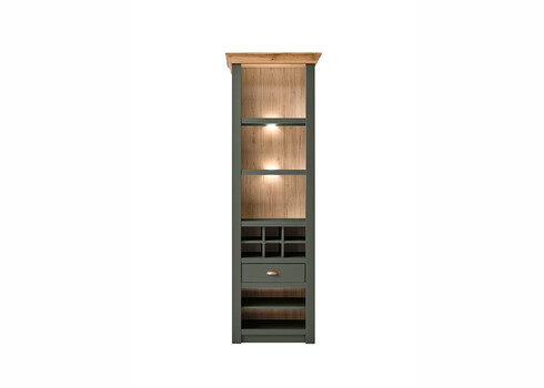 Kapp-riiul CAMBRIDGE roheline / tamm, 68x45xH207 cm