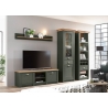 Vitriinkapp CAMBRIDGE roheline / tamm, 68x45xH207 cm