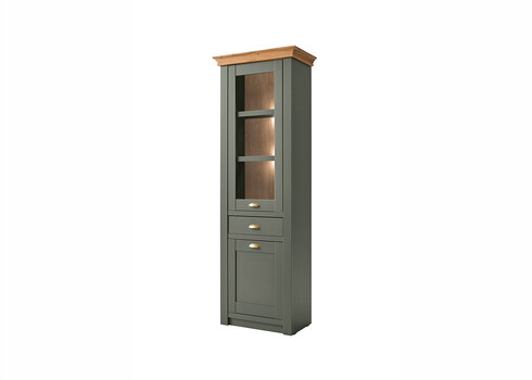 Vitriinkapp CAMBRIDGE roheline / tamm, 68x45xH207 cm