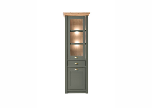 Vitriinkapp CAMBRIDGE roheline / tamm, 68x45xH207 cm