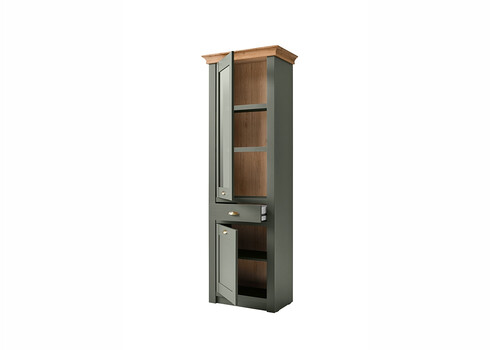 Vitriinkapp CAMBRIDGE roheline / tamm, 68x45xH207 cm