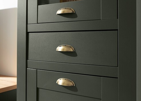 Vitriinkapp CAMBRIDGE roheline / tamm, 68x45xH207 cm