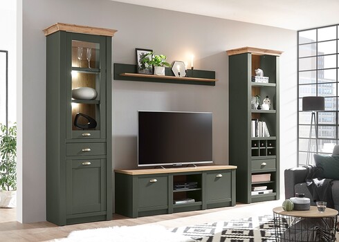 Tv-alus CAMBRIDGE roheline / tamm, 152x45xH51 cm