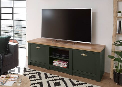 Tv-alus CAMBRIDGE roheline / tamm, 152x45xH51 cm