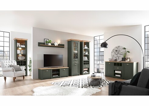 Kummut CAMBRIDGE roheline / tamm, 145x41xH83 cm