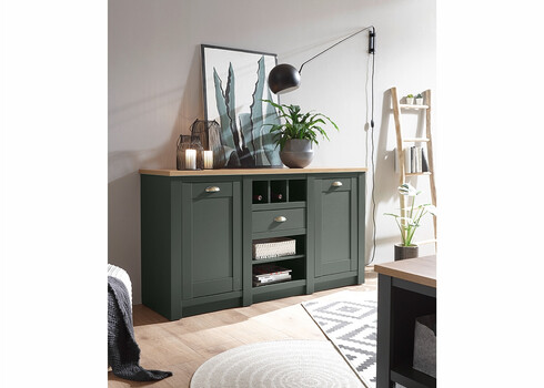 Kummut CAMBRIDGE roheline / tamm, 145x41xH83 cm