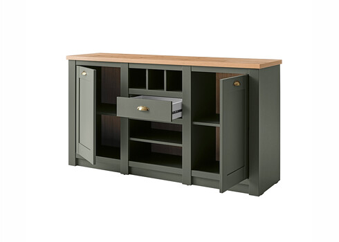 Kummut CAMBRIDGE roheline / tamm, 145x41xH83 cm