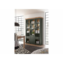 Kapp-riiul CAMBRIDGE roheline / tamm, 147x45xH207 cm