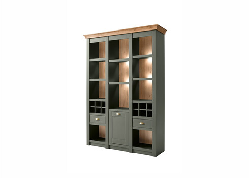 Kapp-riiul CAMBRIDGE roheline / tamm, 147x45xH207 cm
