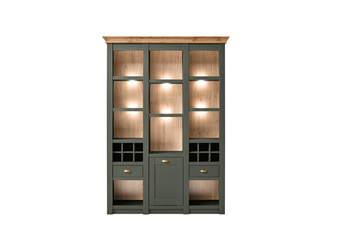 Kapp-riiul CAMBRIDGE roheline / tamm, 147x45xH207 cm
