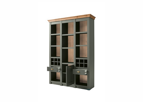 Kapp-riiul CAMBRIDGE roheline / tamm, 147x45xH207 cm