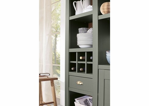 Kapp-riiul CAMBRIDGE roheline / tamm, 147x45xH207 cm