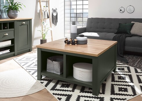 Diivanilaud CAMBRIDGE roheline / tamm, 93x93xH50 cm