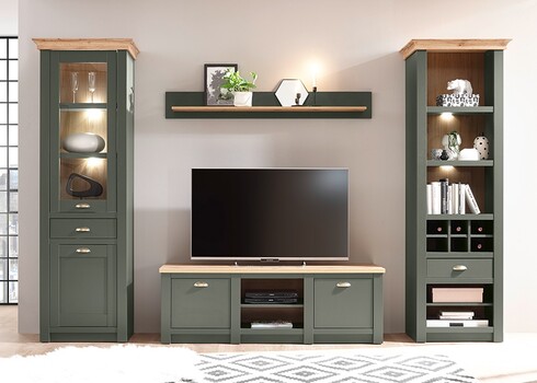 Seinariiul CAMBRIDGE roheline / tamm, 150x17xH20 cm