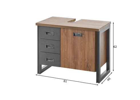 Valamukapp DETROIT tamm / hall, 81x40xH62 cm