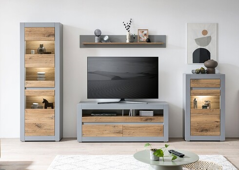 Vitriinkapp CASABLANCA tamm / matthall, 66x35xH113 cm