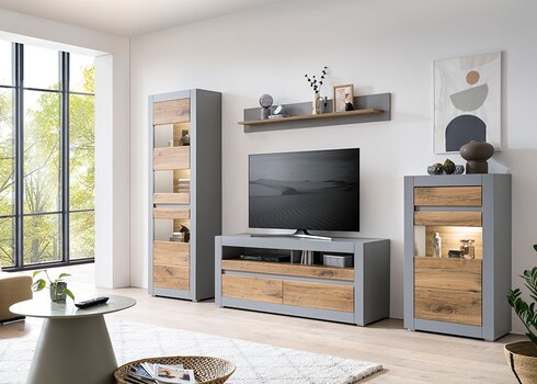 Vitriinkapp CASABLANCA tamm / matthall, 66x35xH113 cm