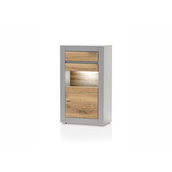 Vitriinkapp CASABLANCA tamm / matthall, 66x35xH113 cm