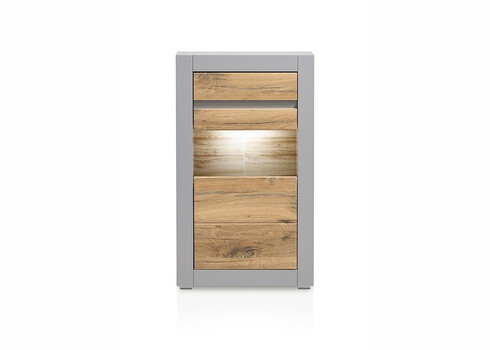 Vitriinkapp CASABLANCA tamm / matthall, 66x35xH113 cm