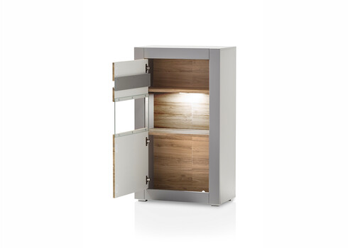 Vitriinkapp CASABLANCA tamm / matthall, 66x35xH113 cm