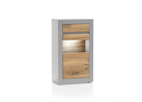 Vitriinkapp CASABLANCA tamm / matthall, 66x35xH113 cm